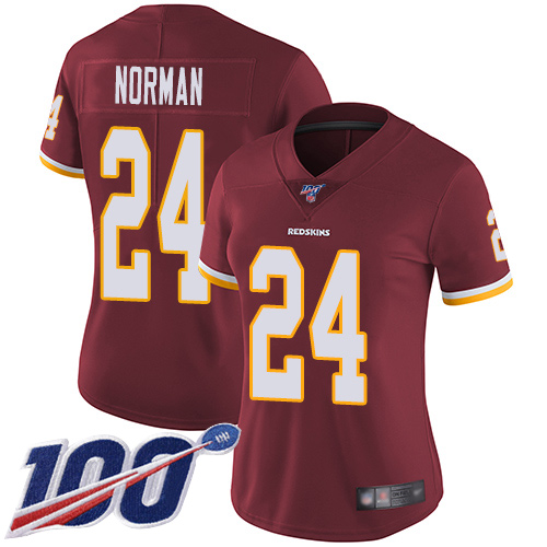 Washington Redskins Limited Burgundy Red Women Josh Norman Home Jersey NFL Football 24 100th